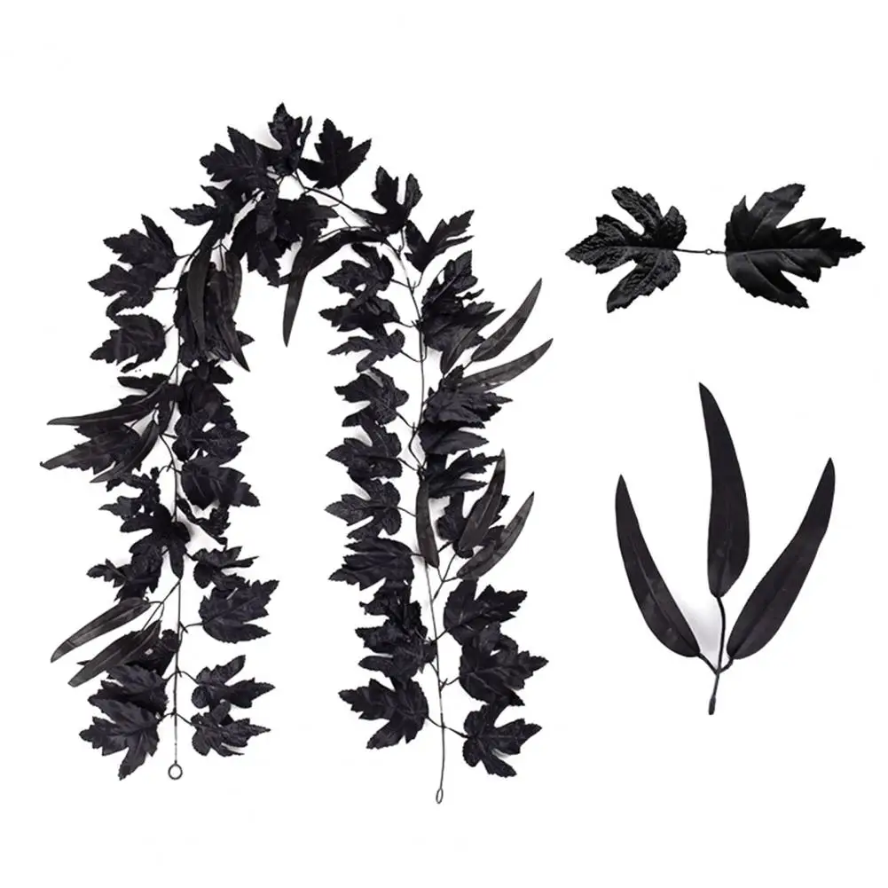 Halloween Party Supplies Festival Atmosphere Accents Halloween Artificial Maple Leaf Vine Garland Fall Wall Hanging for Holiday