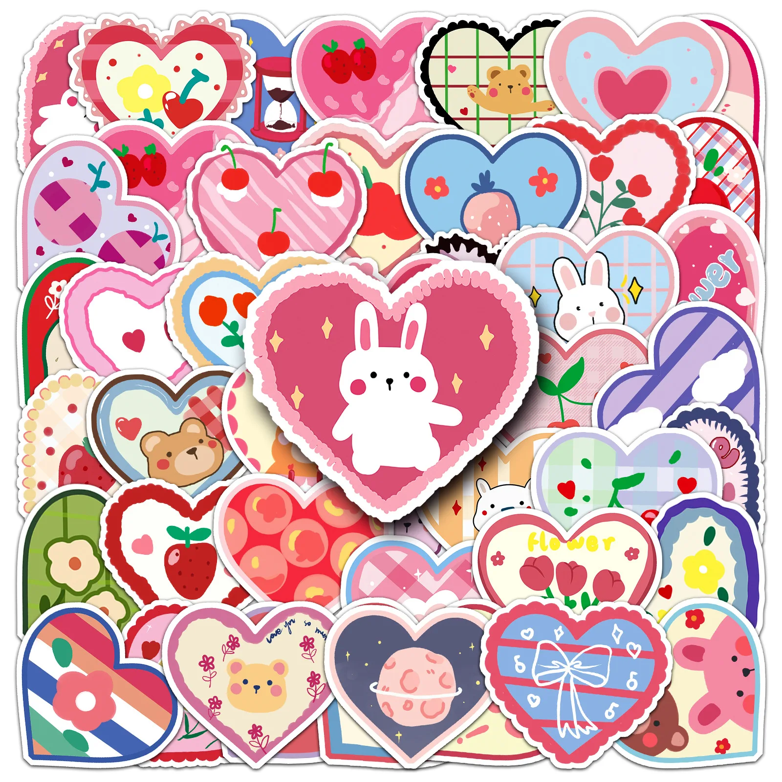 50pcs Cartoon Love Graffiti Stickers Laptop Notebook Phone Suitcase Car Decoration Sticker Decals Kids Toy