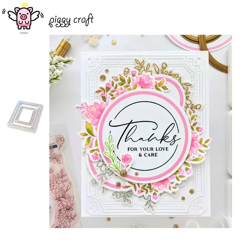 

Металлические вырубные формы Piggy Craft: нерегулярная прямоугольная рамка, трафареты для скрапбукинга, вырубные ножи, лезвия, штампы