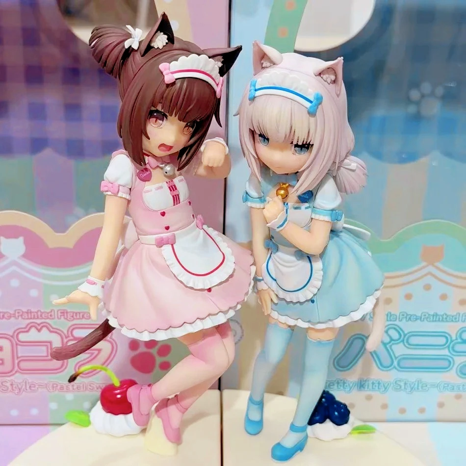 18CM NEKOPARA Anime-Figur - Schokolade und Vanille Niedliches PVC-Modell Spielzeug Sammlerstück Dekoration Ornamente für Fans