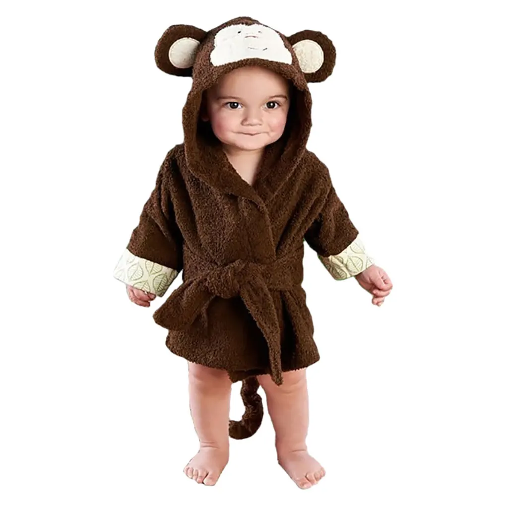 

Soft And Comfortable Baby Bathrobe Made With Cotton Skin Friendly Animal Cartoon Hooded Bathrobe