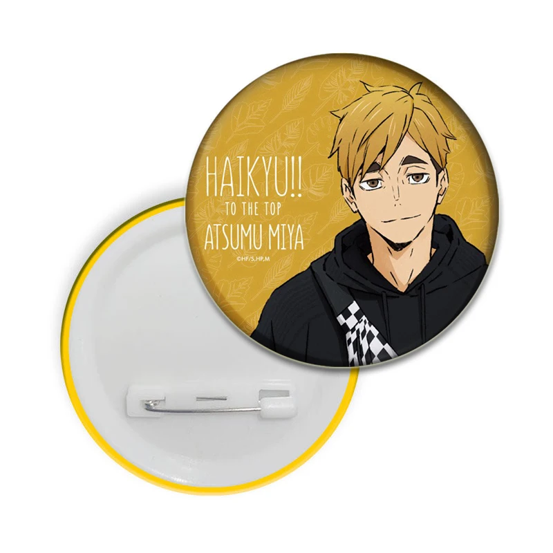 Anime Haikyuu!! Badge Manga Figures Icons Pin Round Soft Button Backpack Clothes Decoration Brooches for Bag DIY Jewelry Gifts