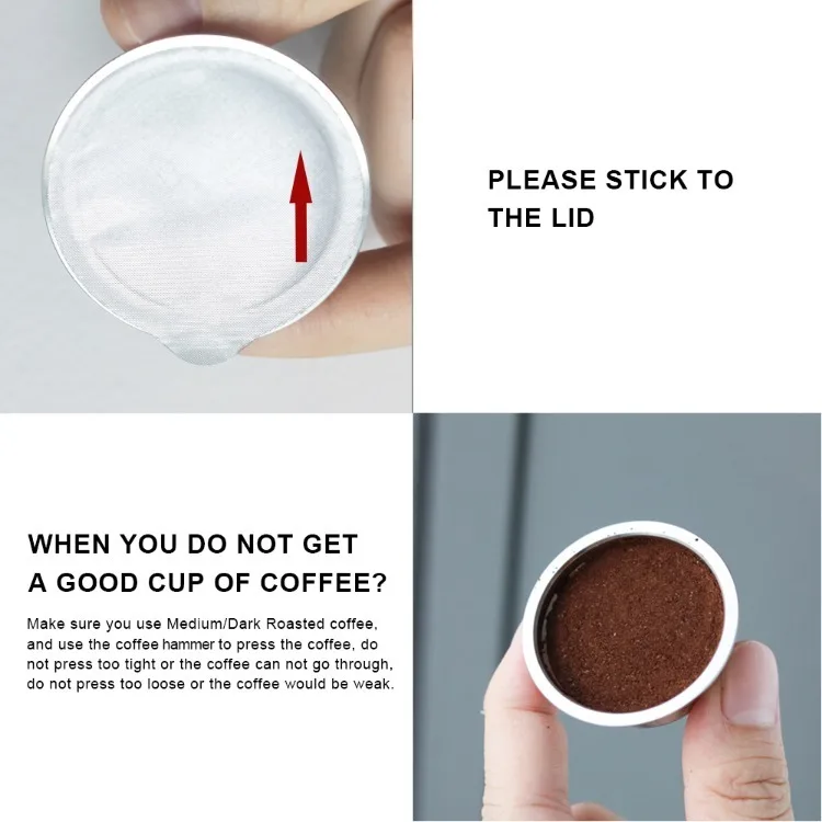 كبسولات قهوة قابلة لإعادة الاستخدام من الفولاذ المقاوم للصدأ قابلة لإعادة الملء متوافقة مع فلتر كوب القهوة LAVAZZA A MODO MIO المكون من 60 أمبير
