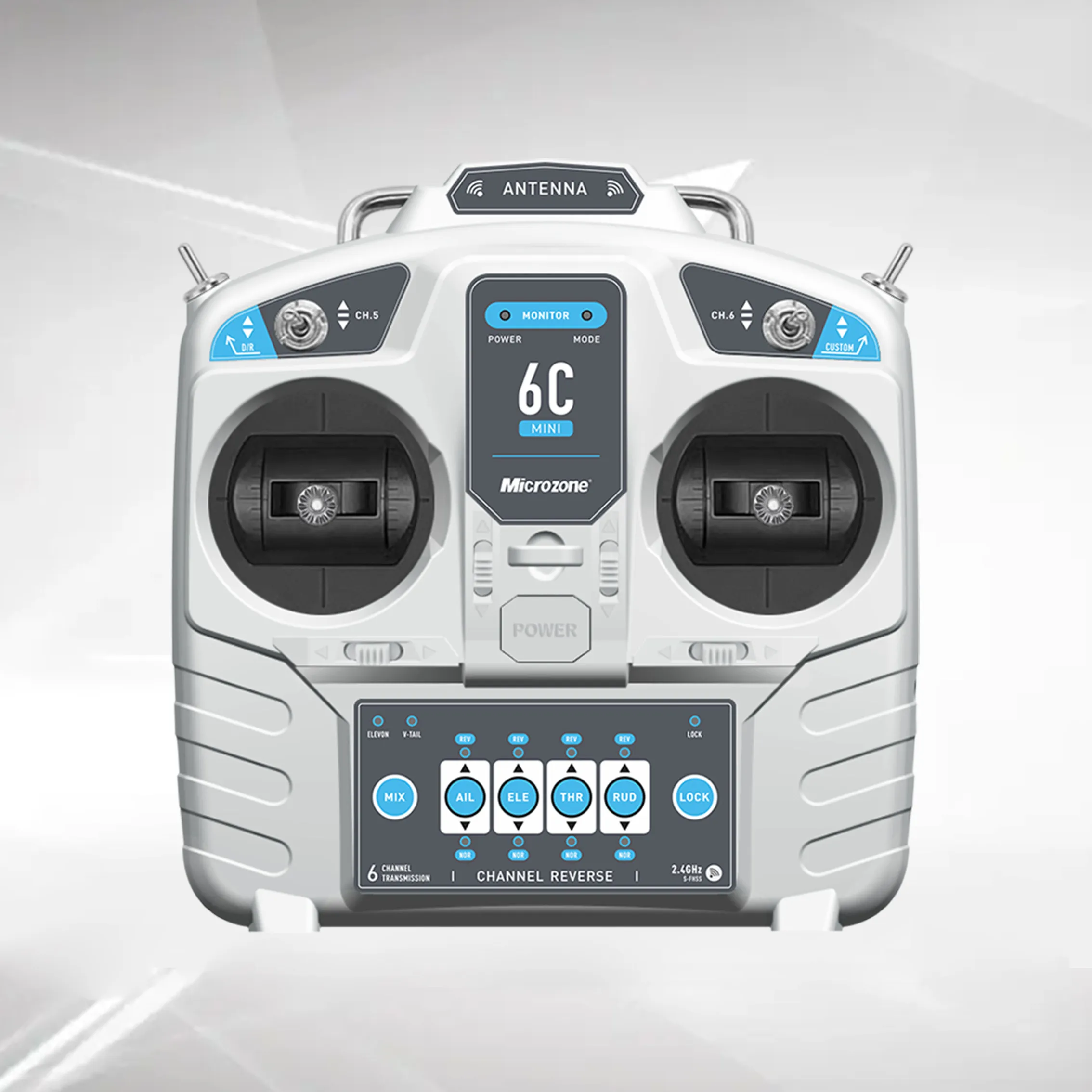 MC6C มินิ 6 ช่องสัญญาณ รีโมทคอนโทรลและตัวรับสัญญาณ - ใช้ได้กับเครื่องบิน เรือ รถยนต์ ระบบควบคุมระยะไกล 4-6 ช่อง