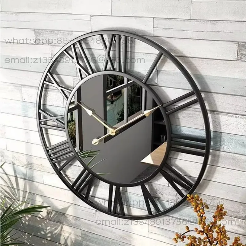 FUDA584-80Cm French Large Modern Luxury Mirror Wall Clock Factory Direct Sales