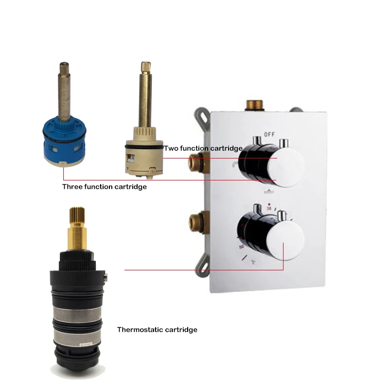 The Cartridge For Thermostatic Shower Faucet Mixing Valve Concealed Easy-mount Box Brass Concealed Valve Spare Part In Our Store