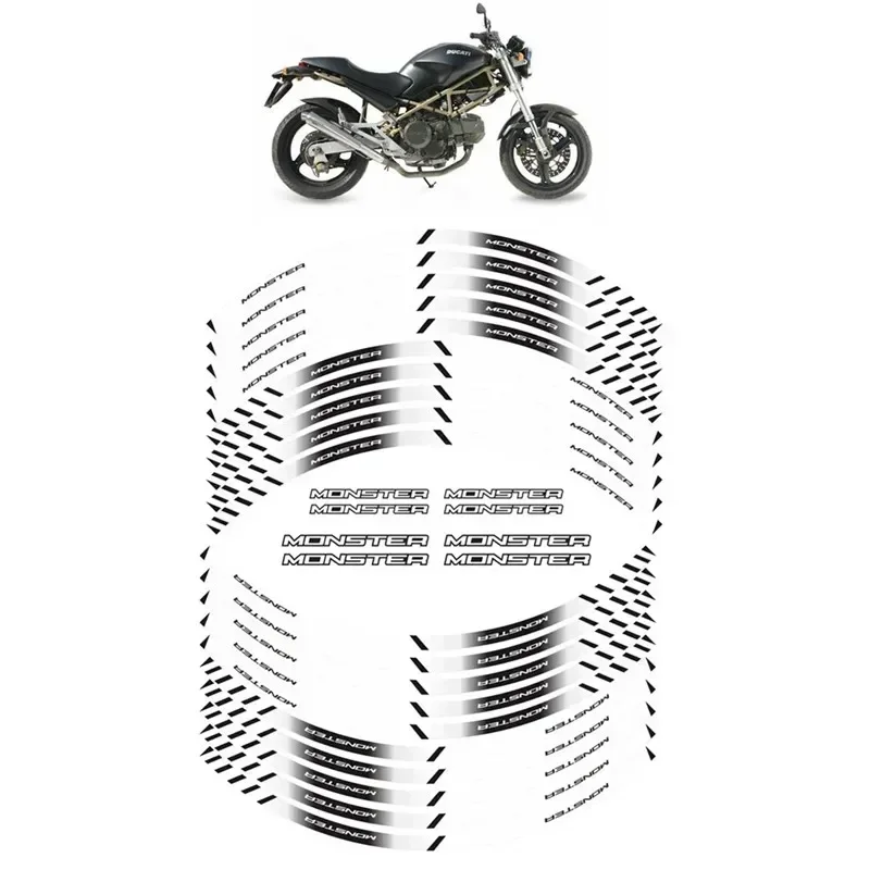 For DUCATI MONSTER 600 620 696 750 900 937 1100 Motorcycle Motor Parts Contour Wheel Decoration Decal Sticker - A