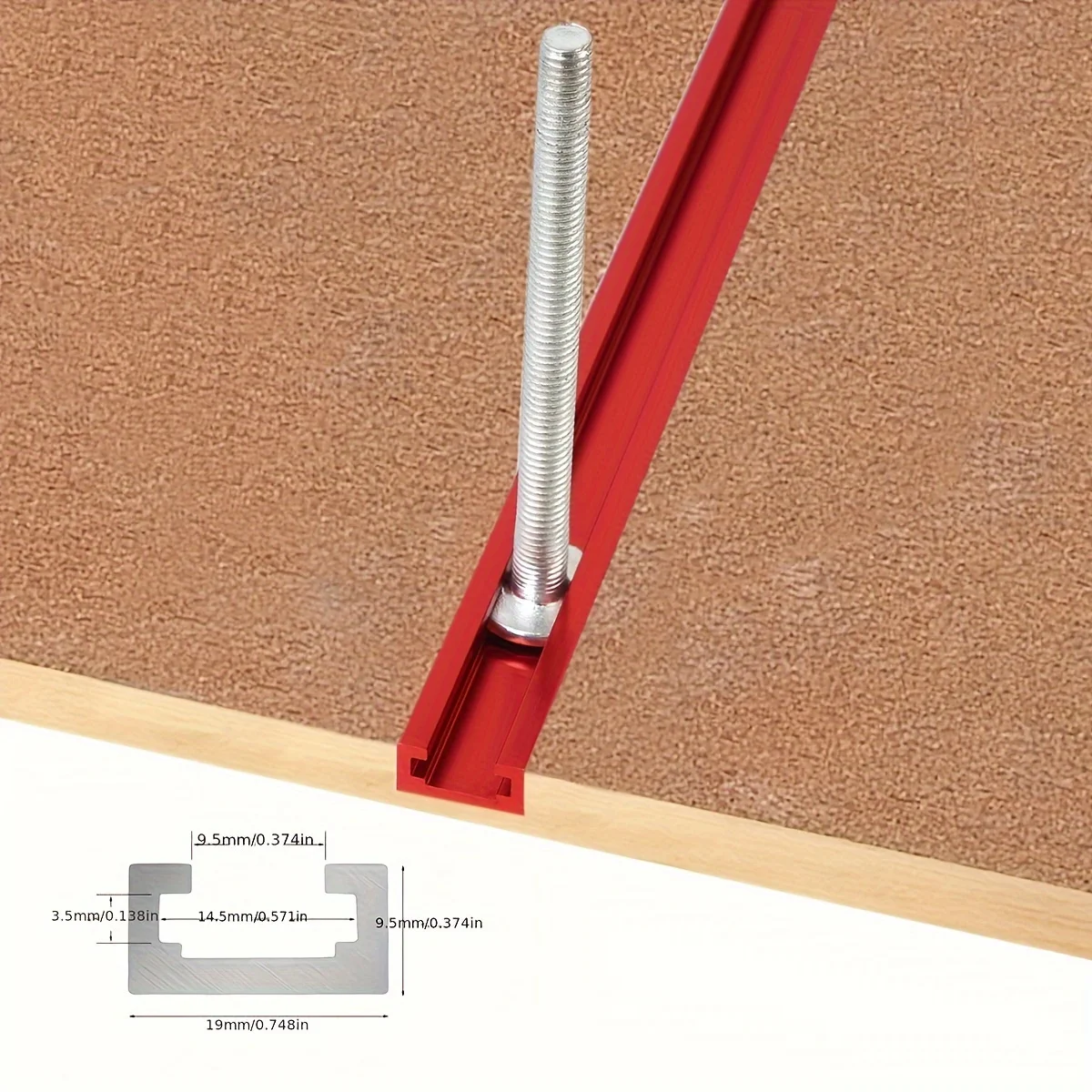 Imagem -02 - Carpintaria Chute Rail T-track T-slot Miter Track Jig t Screw Fixture Slot Serra de Mesa Roteador Mesa Ferramentas Faça Você Mesmo 600 mm 19x95 Milímetros Peças