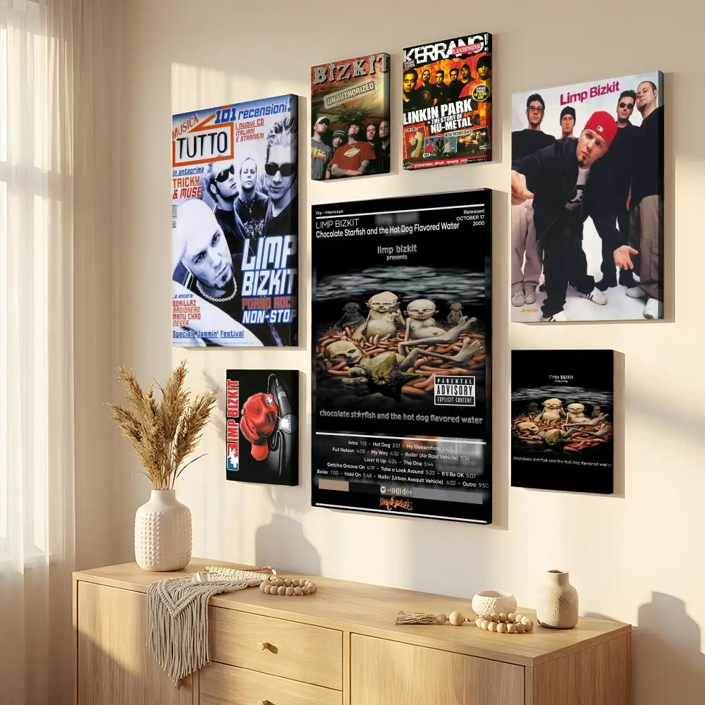 Rock Band L-Limp Bizkit Framed Wall Painting Canvas Wall Art Inner Frame Waterproof Home Decor For Living Room