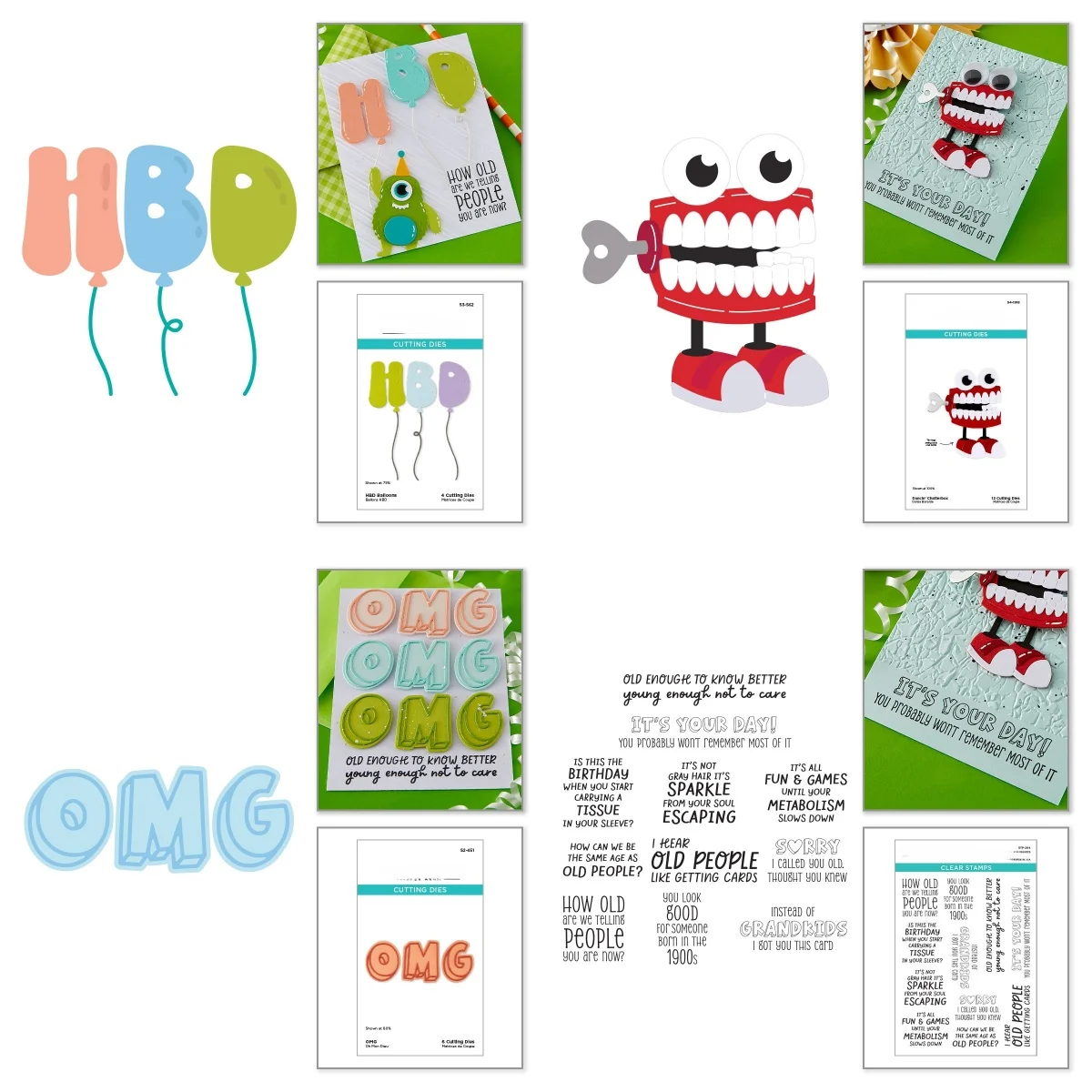 

HBD Balloons Birthday Dancin Chatterbox Metal Cutting Dies Clear Stamps For DIY Scrapbook Diary Decoration February New