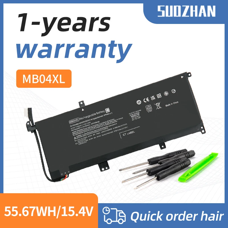 

SUOZHAN MB04XL Аккумулятор для ноутбука HP Envy X360 15-AQ103NO 15-AR000ND 15-AQ002NX 843538-541 844204-850 TPN-W119 HSTNN-UB6X 15,4 В