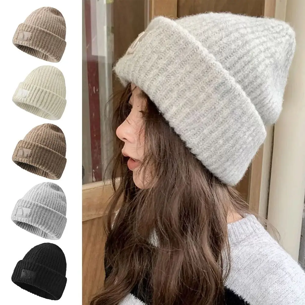 

Loose Ear Protectors Women's Hats Letters Embroidered Revealing Face Small Knitted Hats Sun Protection Breathable Pile Hats