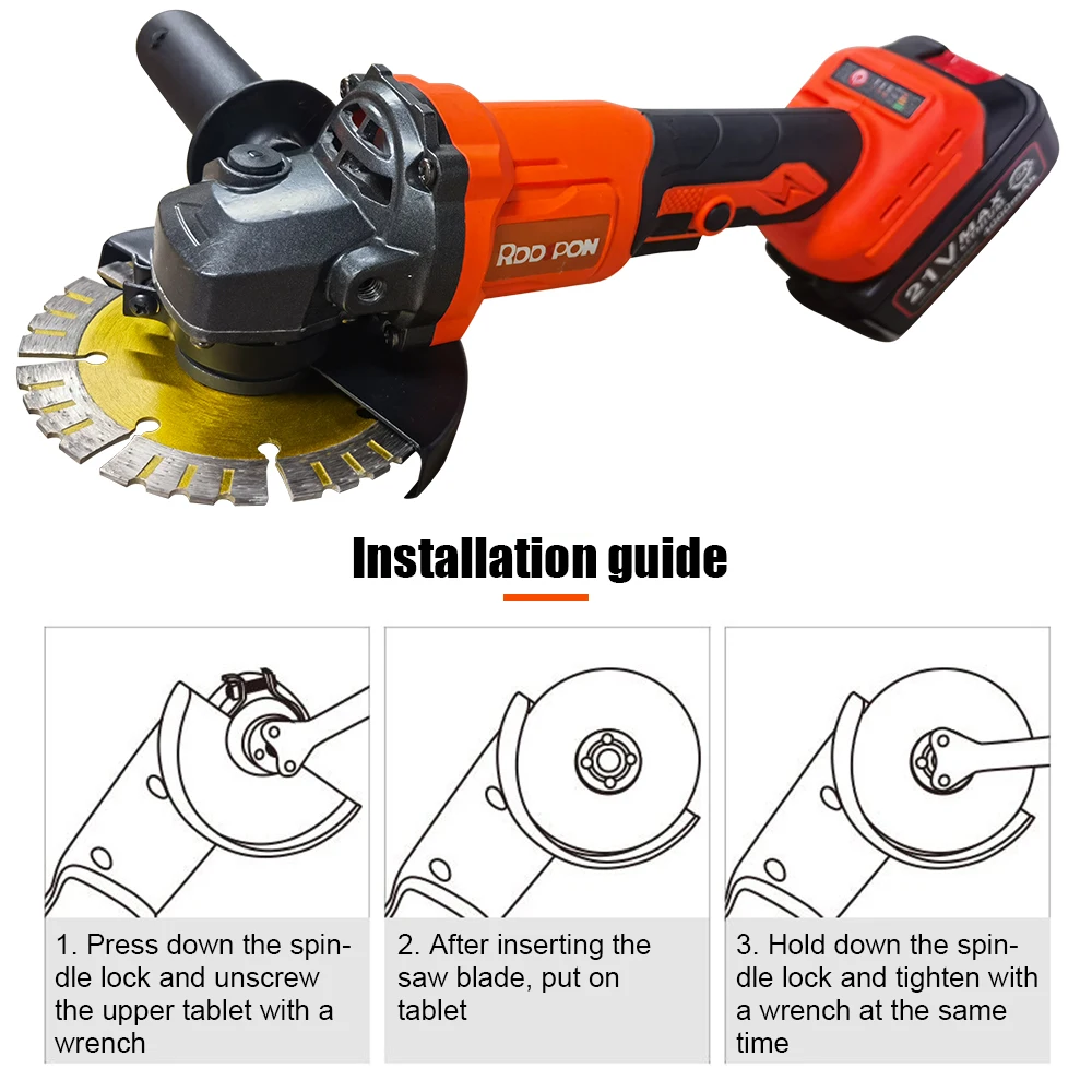 125mm Brushless Angle Grinder 3 Gears Cordless Grinding Machine Polishing Cutting Woodworking Power Tools for Makita 18V Battery