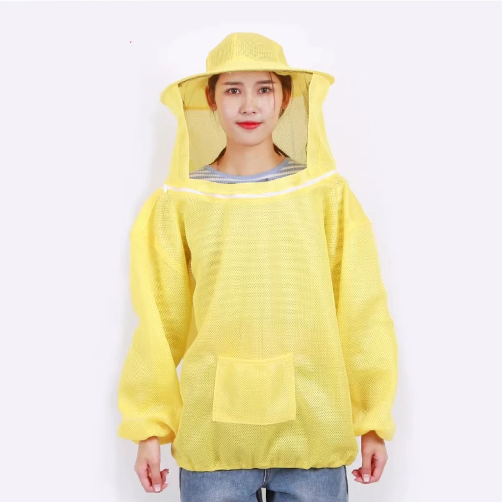 

Beekeeping Protective Jacket Smock Bee Suit Beekeeping Sleeve Beekeeper Breathable Clothes Clothing Veil Dress With Hat Equip