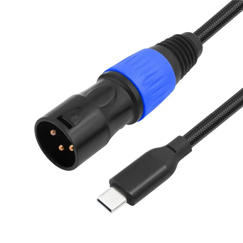 AB53 2X USB-C To XLR 3Pin TYPE-C Male Cable For Mixing Console Amplifier Audio Speakers Mobile Laptops Phones 100Cm