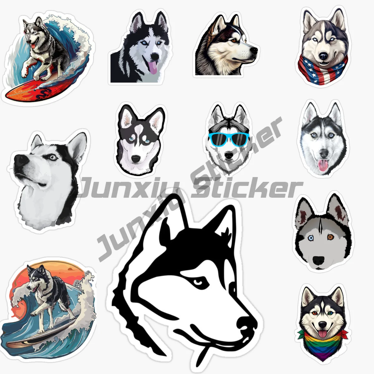 

Creativity Smiling HUSKY Dog Car Stickers Breed Bumper Sticker for Laptops Tumblers Windows Cars Trucks Walls PVC Decal