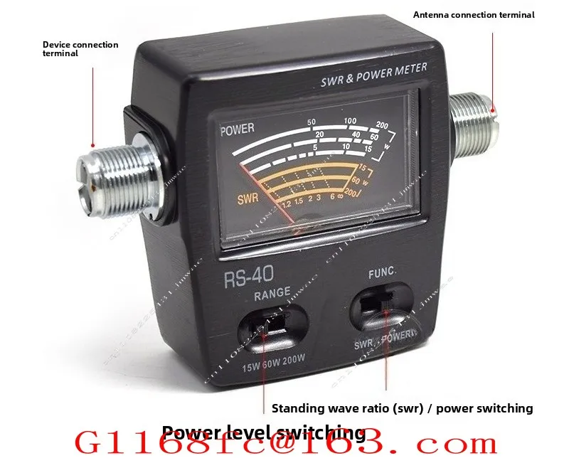 RS-40 SWR Standing Wave Meter Power Meter RS40 200W High Power UV Dual Stage