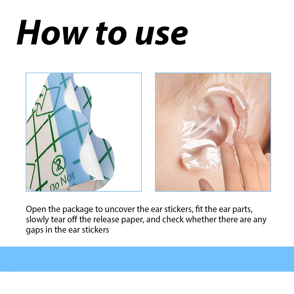 Czapeczki do pływania dla niemowląt z ochroną uszu, 30 sztuk, wodoodporne nakładki na uszy dla niemowląt, pasta do pielęgnacji uszu do salonów fryzjerskich i sportów wodnych.