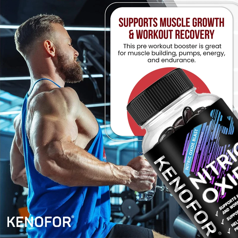 Nitric Oxide Supplement - Premium Nitrogen Booster To Support Muscle, Strength and Energy for Enhanced Training