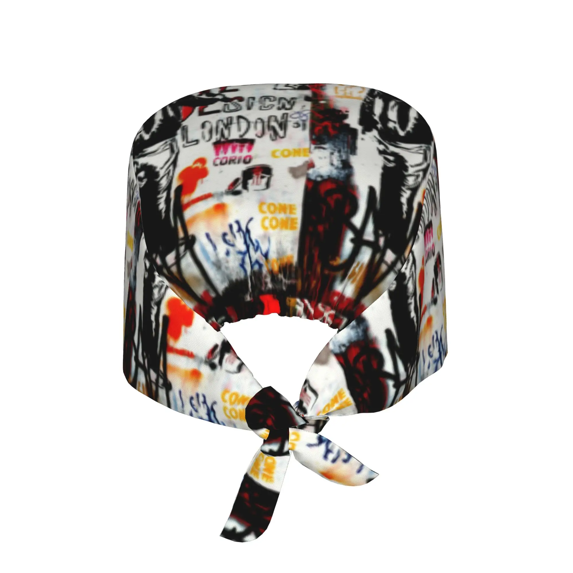 Custom Redesign London Banksy Medical Staff Scrubs Hat Men Women Street Art Graffiti Doctor Nursing Surgical Cap Scrub Caps