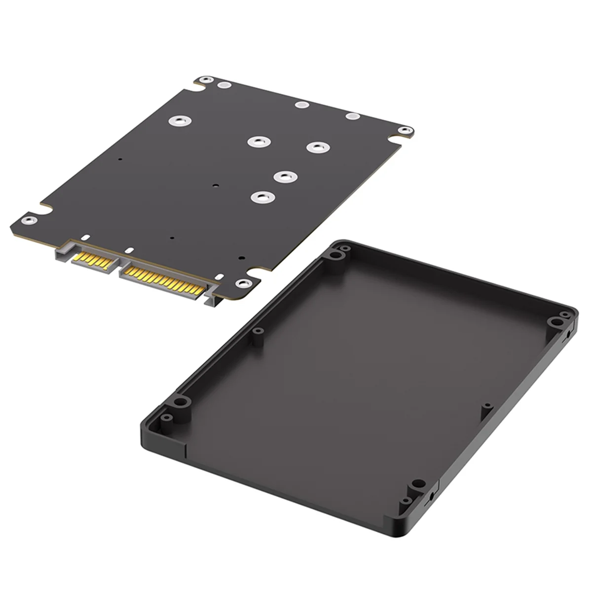 &ABDH& 2 en 1 combina M.2 NGFF Key B y MSATA SSD a 2,5 SATA3 adaptador con carcasa de plástico SSD