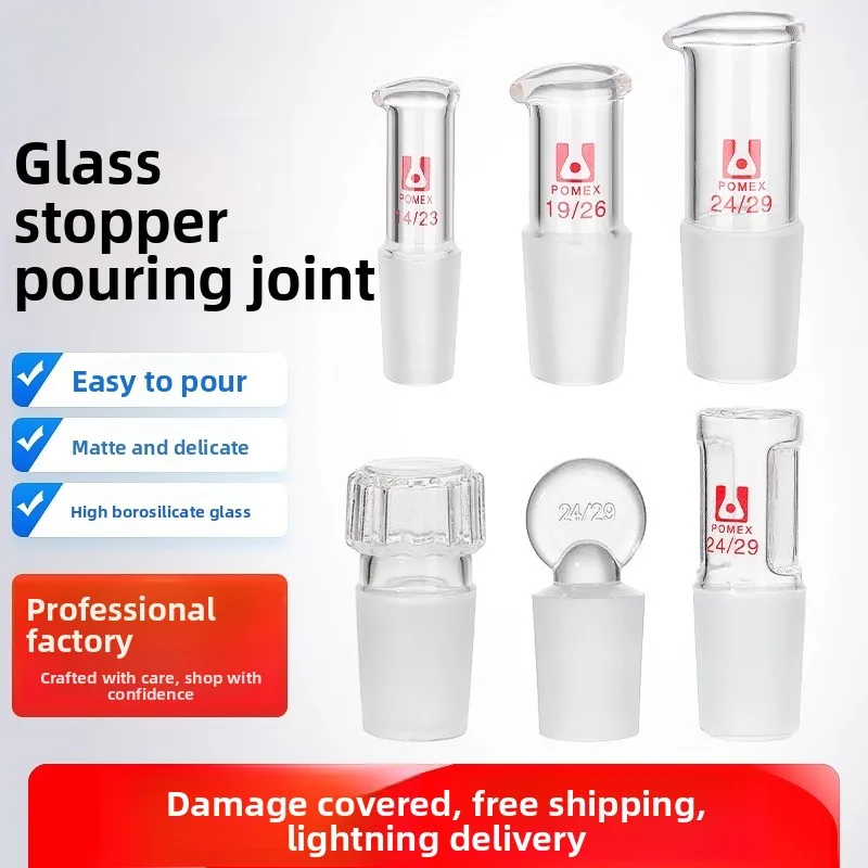 

High Borosilicate Glass Stoppers Solid Hollow 24#29#34#40#50# Lab Flask Seals Liquid Pouring Connector