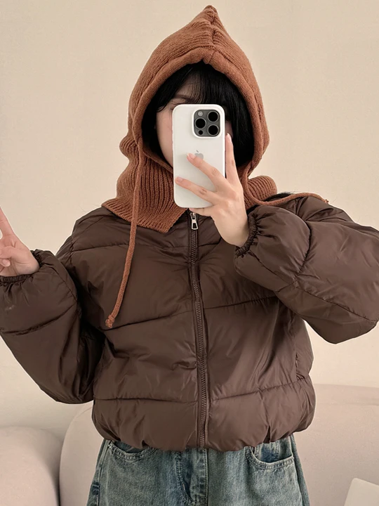 

Winter Thiened ort Casual Stand Collar Versatile Women's Jaet Korean Sle Small Size Ele Bread Cotton Coat