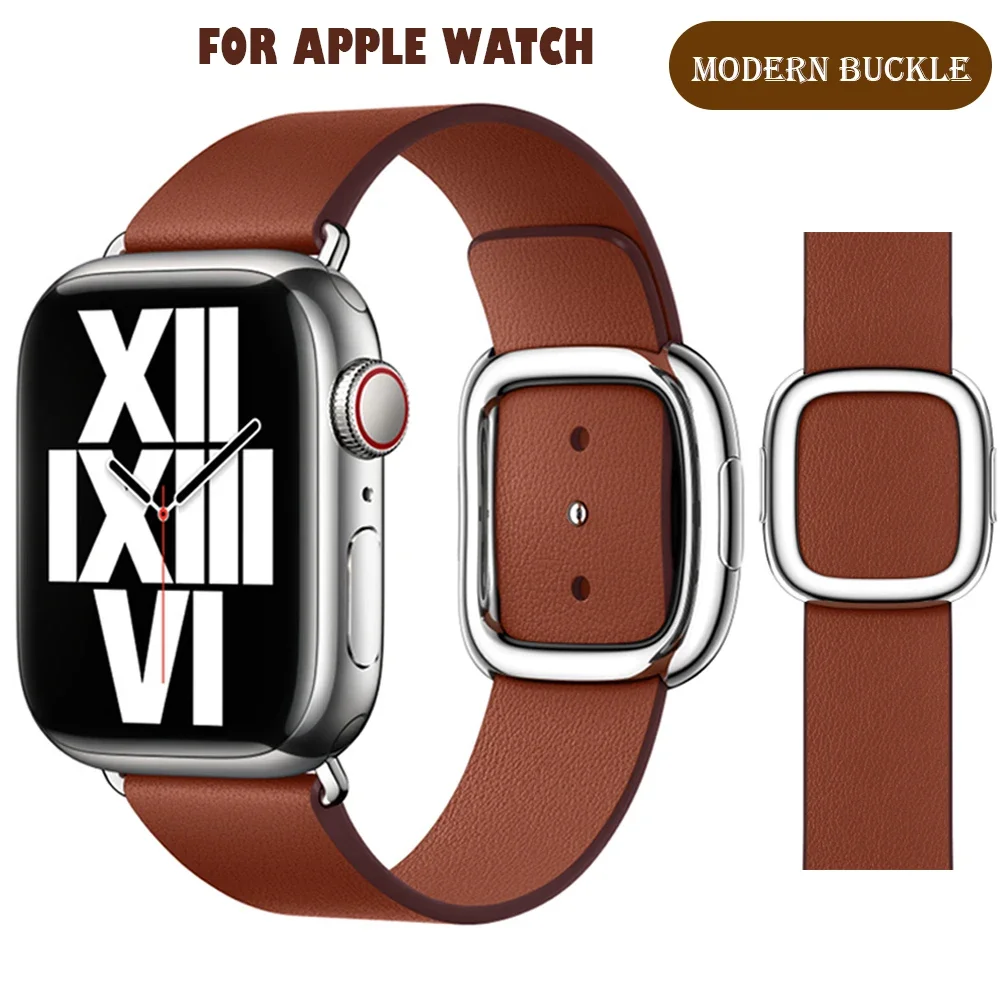 Modern buckle strap For Apple Watch band 45mm 41mmm 42/38 44mm/40mm Leather bracelet iwatch series 9 8 5 4 3 6 SE 7 ultra 2 49mm