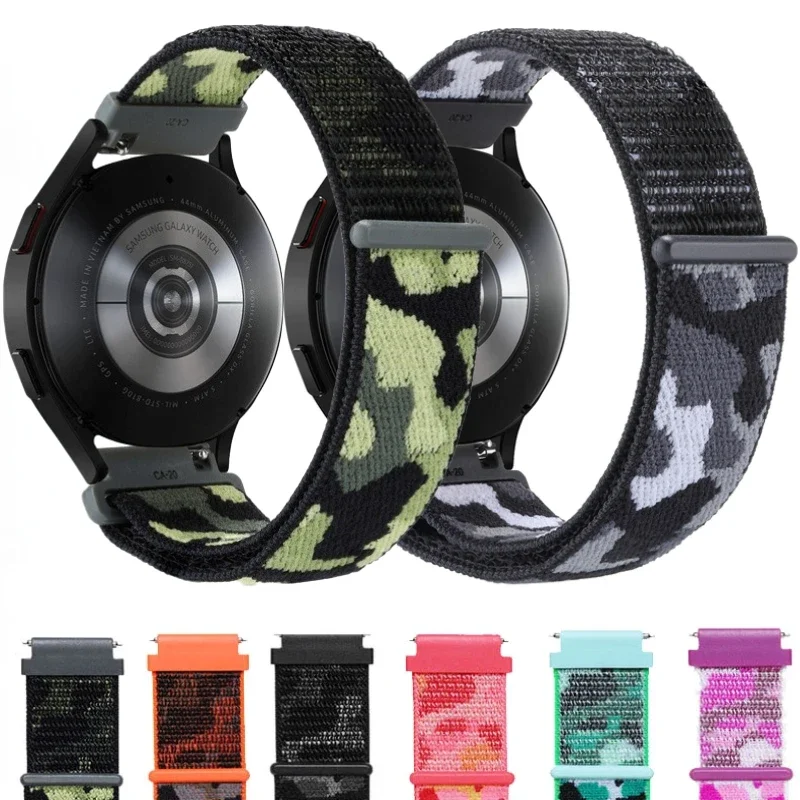 20mm 22mm Nylon Loop Strap For Huawei Watch 4/GT4 3 Pro Camouflage Bracelet Belt Amazfit GTR/Stratos/GTS4 Samsung Watch 5/4 Band