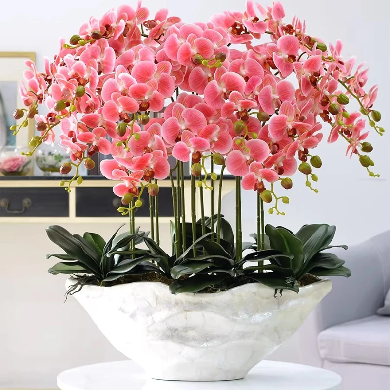 

Super large Phalaenopsis simulated flower set fake flower potted plant plastic flower hotel lobby living room entrance decoratio