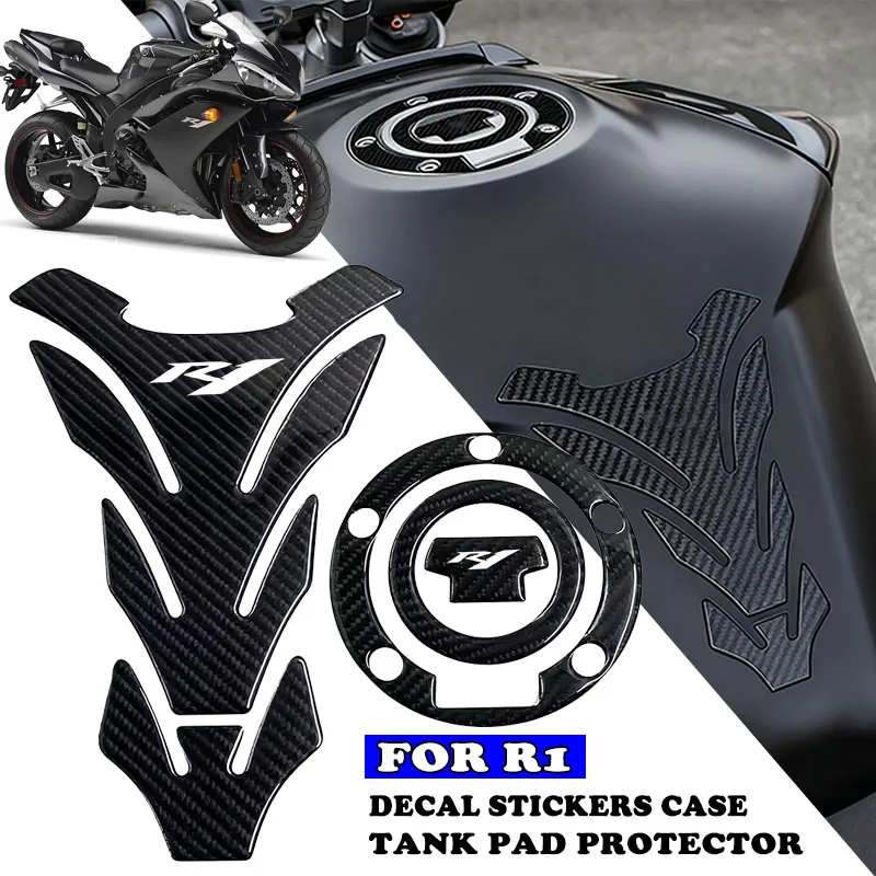 3D Motorcycle Fuel Tank Cap Sticker Pad Protector Upper Clamp Decal For YZFR1 YZF R1 YZF-R1 R1M