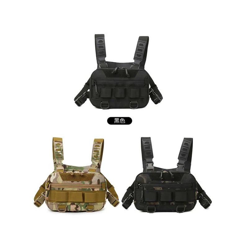 حقيبة صدر تكتيكية للرجال، سترة صيد وتخييم متعددة الوظائف، معدات متينة للمشي لمسافات طويلة في الهواء الطلق، معدات عمل أساسية #2