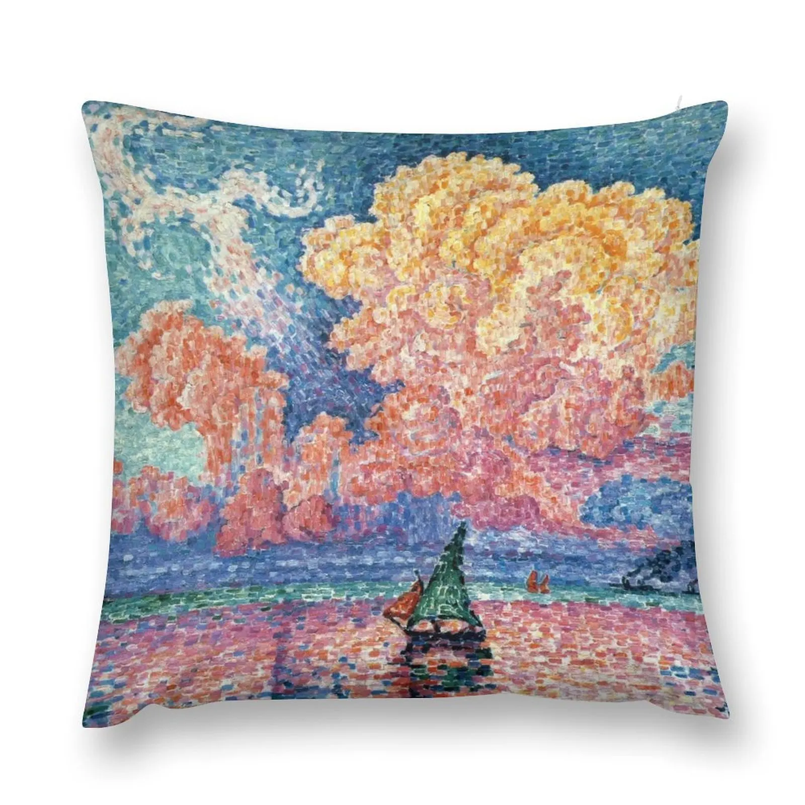 

Favourite Artist - Paul Signac - The Pink Cloud Throw Pillow Sofa Covers For Living Room Pillow Decor pillow