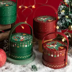 Safe Sturdy Cookie Box Santa Claus Pattern Packaging Festive Candy Chocolate Packaging Christmas Apples Gift Box With For Home