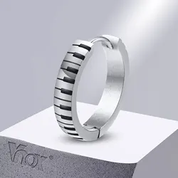 Vnox New Fashion Piano Style Hoop Huggie Earrings for Men, Anti Allergy Stainless Steel Ear Gifts for Him Jewelry