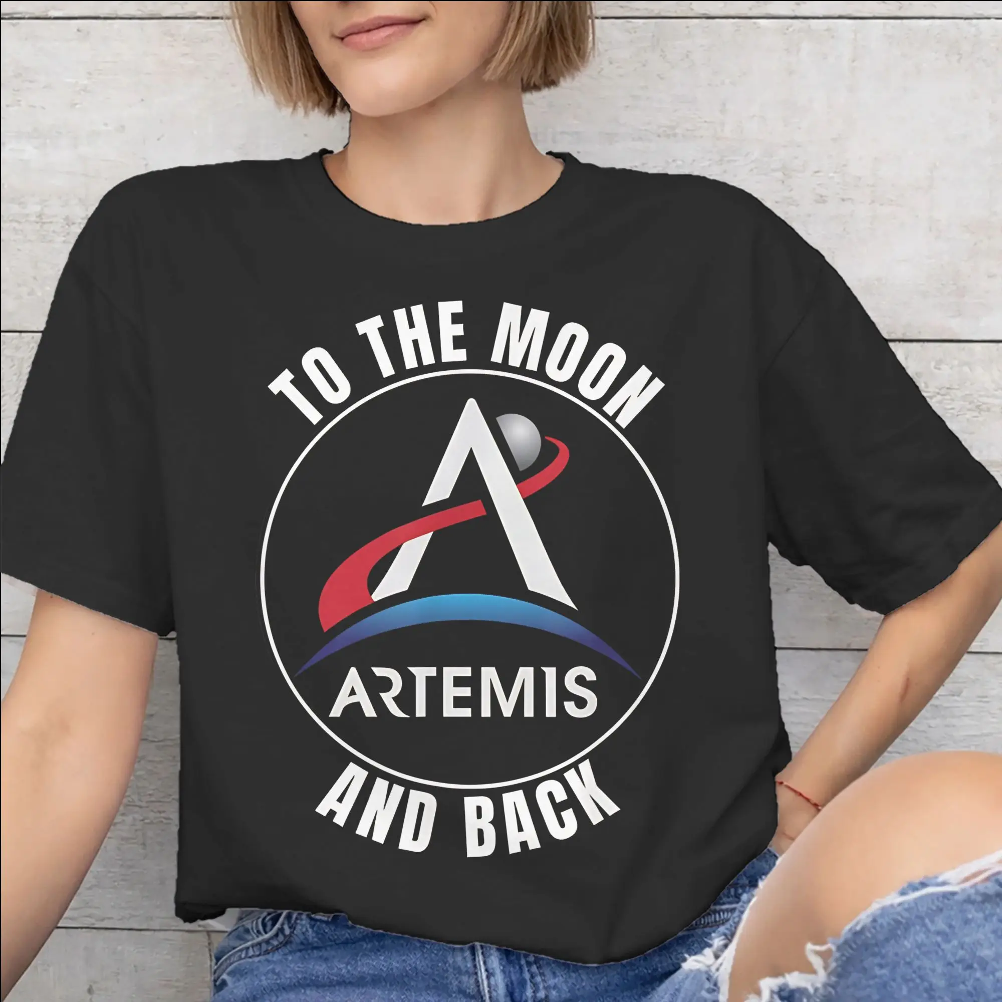 Mens Womens Artemis II Mission To The Moon 2026 Artemis 2  Shirt 100% Cotton Graphic Print T-Shirt  Top Clothing