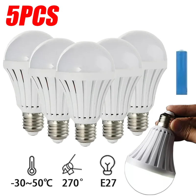 

5/7/9/12/15W LED Emergency Light Bulb Handheld Charging Energy-Saving Light Bulb Household Power Failure Emergency Lighting Tool