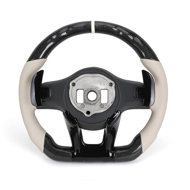 Custom Lenkrad Beige Leather Carbon Steering Wheel for Mercedes Benz C Class W204 W205 W211 W212 X166 W220 W221 W222 S63 AMG