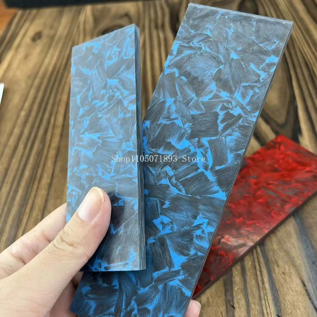 1PC Compression Material New Resin Crushed Carbon Fiber DIY Knife Handle Decoration Craft Material Knife Board Plate Accessories