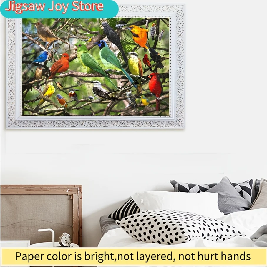 1 Caja de Piezas de Rompecabezas de Papel - Se Encajan Perfectamente para Adultos, Juego de "Aves" - Ideal para Fiestas, Actividades Familiares y de Amigos