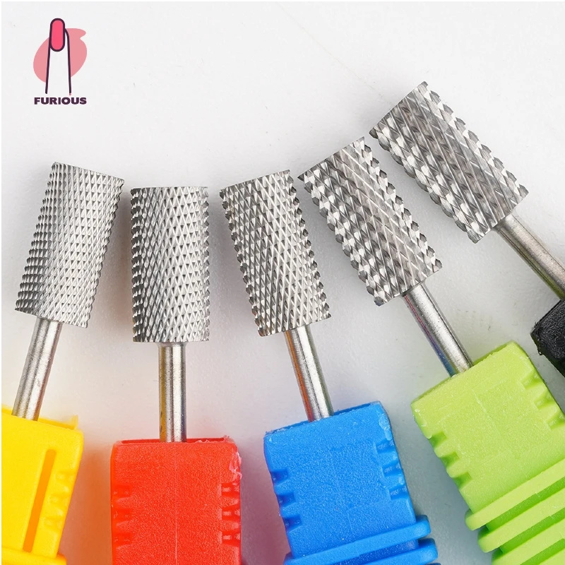 6.5mm Large Barrel Steel Carbide Nail Drill Bits Nail Art Tools 3/32" Shank Nail Bit Electric Manicure Drills Remove Gel Tool
