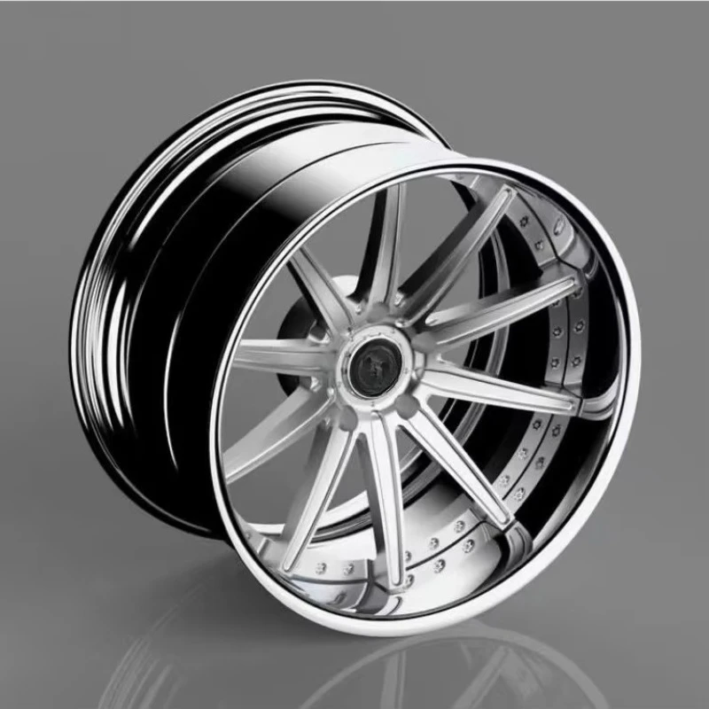 2 Piece Custom Wheels Forged Car Rims Lightweight Brushed Surface Polished Rims Aluminium Alloy Custom