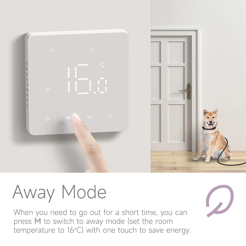 Beok Tuya Wifi Raumthermostat Fußbodenheizungssystem Temperaturregler für Gaskessel Elektrische Heizung mit Alexa Google Home