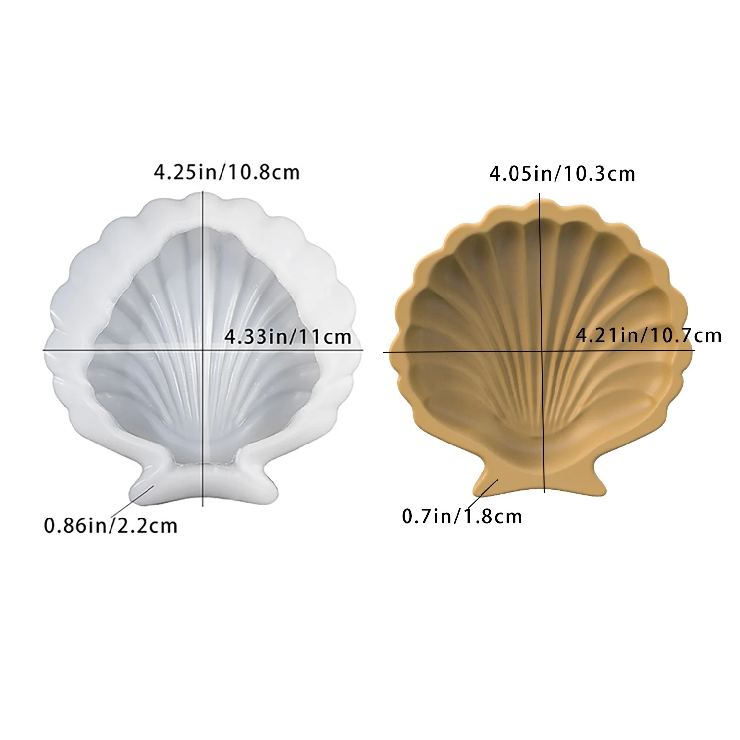 DIY Epoxidharz-Gießform für Muschelschalen-Tablett, Silikonform für Gips-Aufbewahrungsbehälter