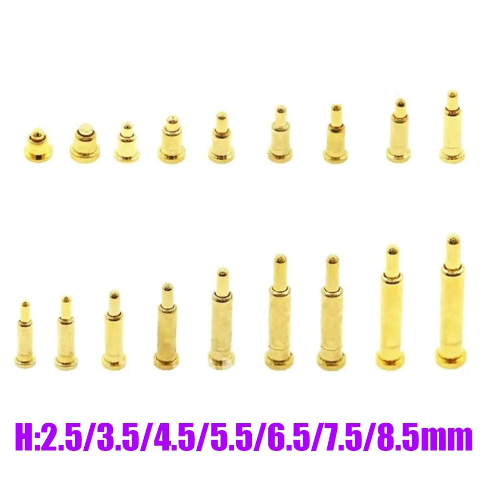 

10Pcs Spring Pogo Pin Connector Diameter 2.0 MM Height 2.5/3.5/4.5/5.5/6.5/7.5/8.5/9.5/10.5mm SMD Current Conductive Needle