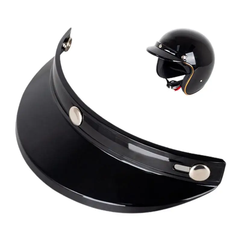 Vintage Helmet Visor Universal Sun Shade For 3/4 Helmets With 3 Buttons Halfhelmet Motorcycle Replacement Helmet Brim Parts