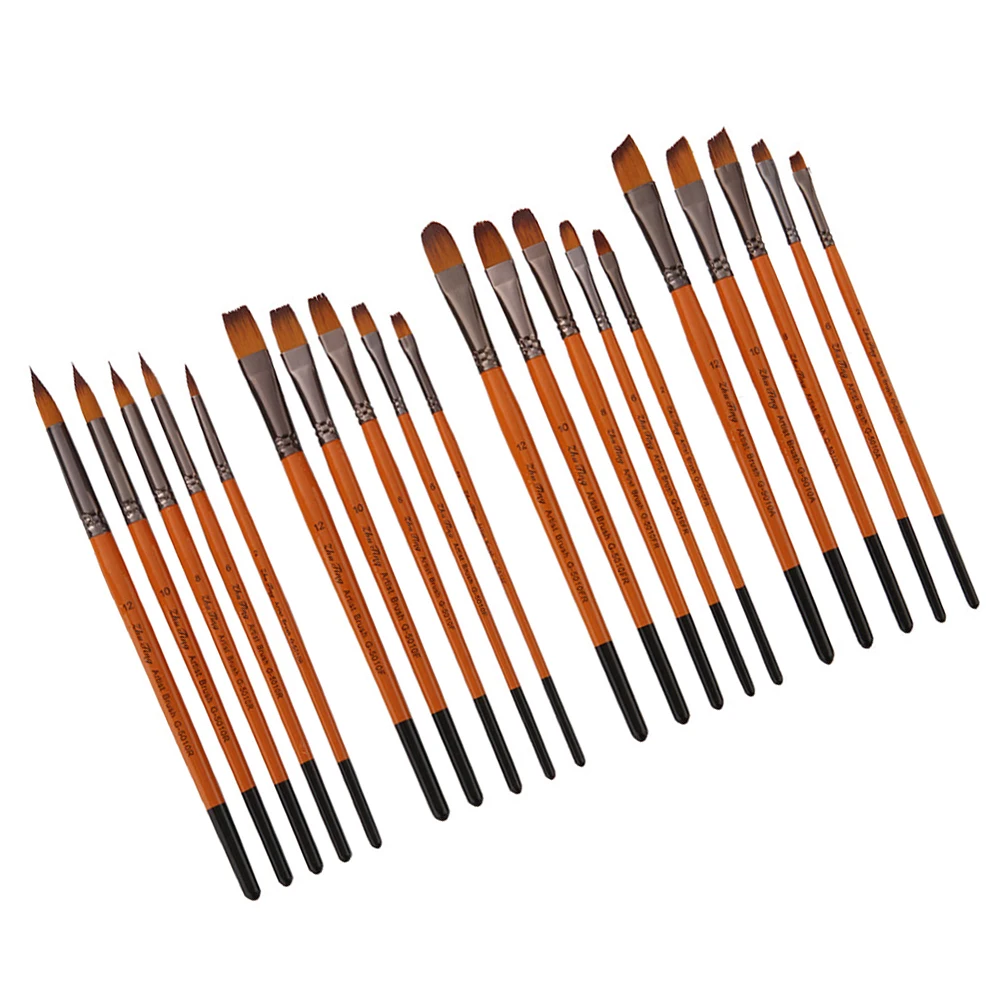

5 Pcs Brush Set Hobbyist Drawing Two-color Versatile Paintbrush Painting Bamboo Nylon Wool Fine Detail Oil