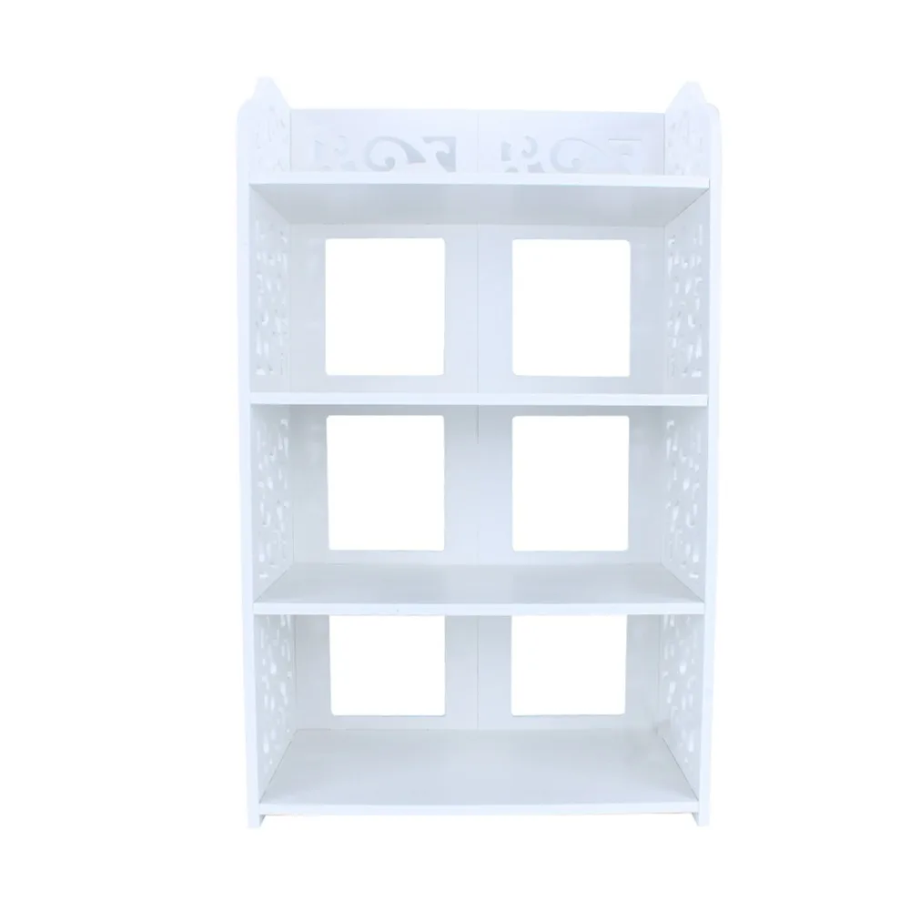 4-storey white hollow carved shoe rack-wood plastic storage cabinet-space-saving boots display rack Shoe Cabinets