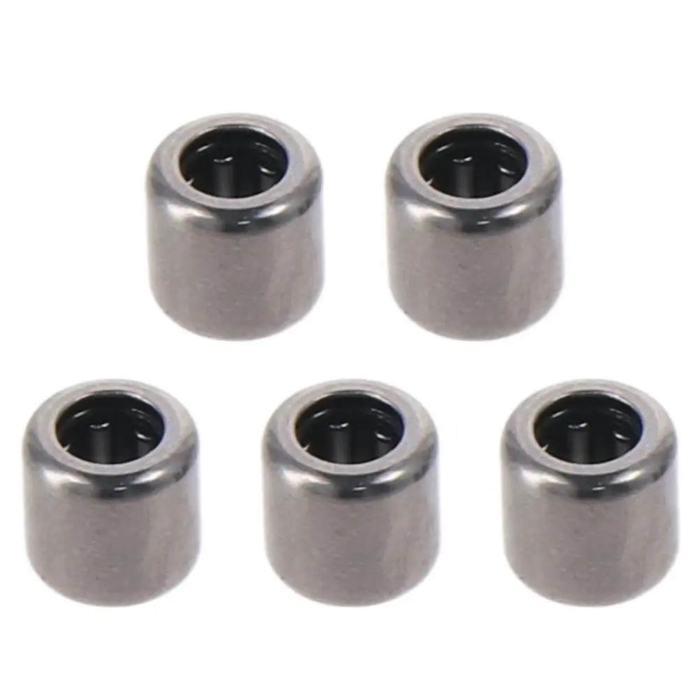 5pcs Two Way Bearing Needle Roller Bearings Silver Pre-Lubricated Drawn Cup Needle Roller Bearing Chrome Steel Rollers