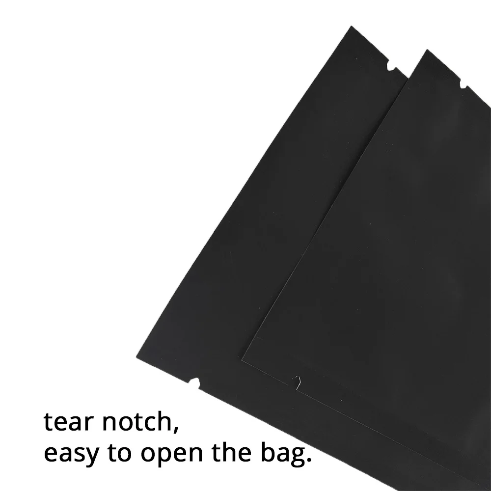 100Pcs Various Size Matte Black Small  Packaging Pouch Open Top Heat Seal Sweet Candy Food Aluminum Foil Vacuum Mylar Bag